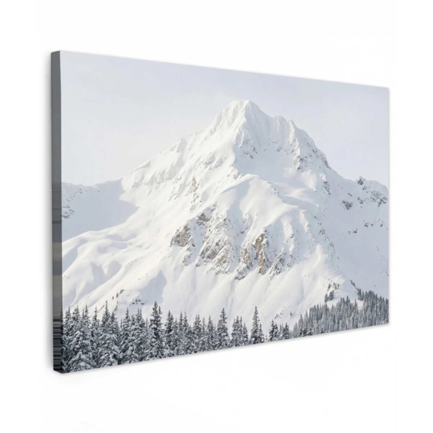 Berg - Sneeuw - Winter - Natuur - Wit canvas 2cm klein -z3d