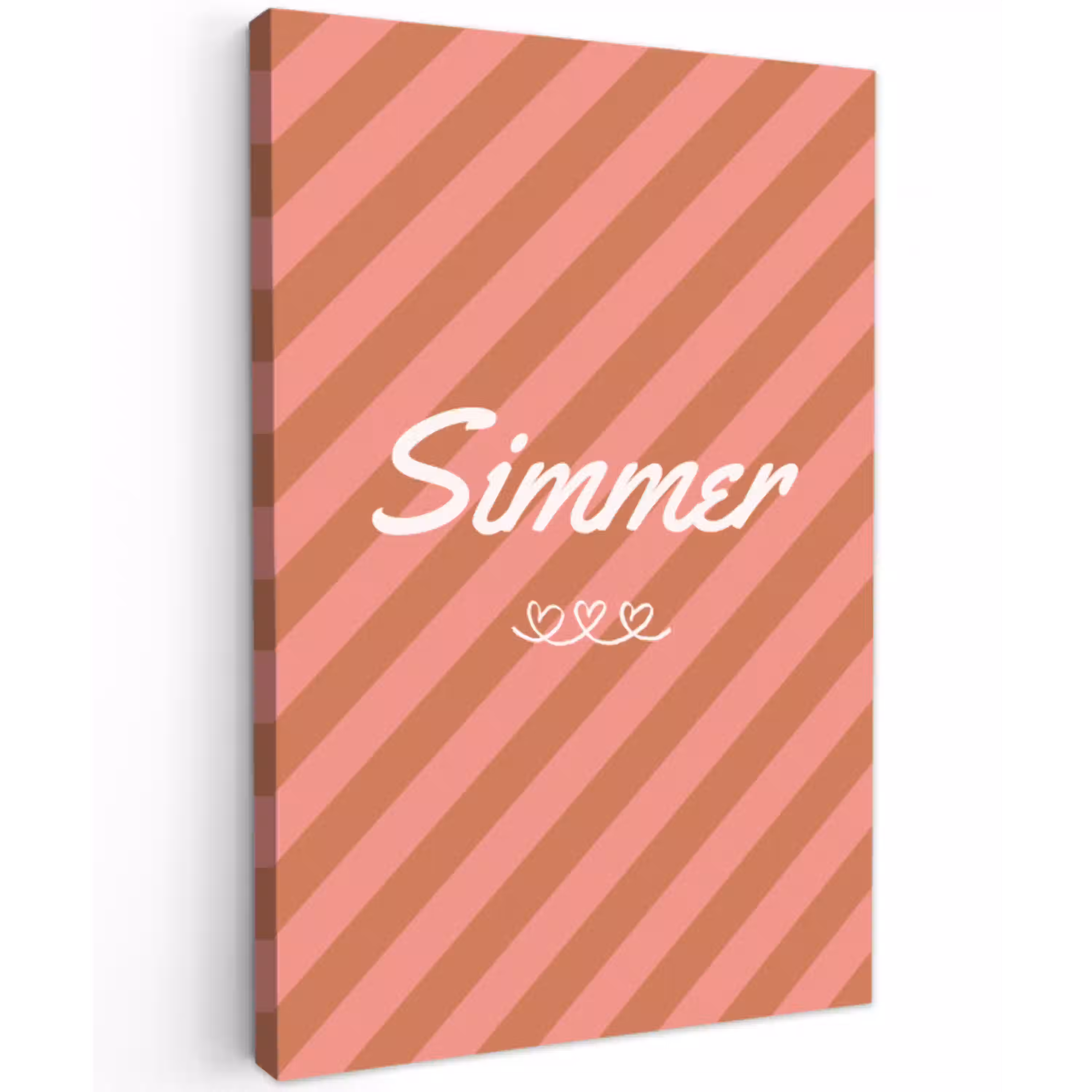 Simmer - Hartjes - Strepen - Roze canvas 2cm klein -z3d