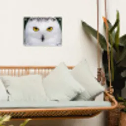 Sneeuwuil - Portret - Geel tuinposter los doek klein -sfeer7