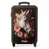 Wit paardenhoofd tussen kleurrijke bloemenkrans Koffer - NBS - Handbagage middel -productfoto_recht