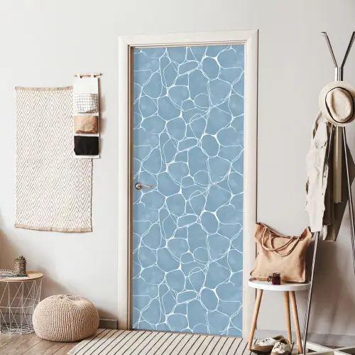 Organisch - Patroon - Blauw deurposter klein 289 -sfeer6
