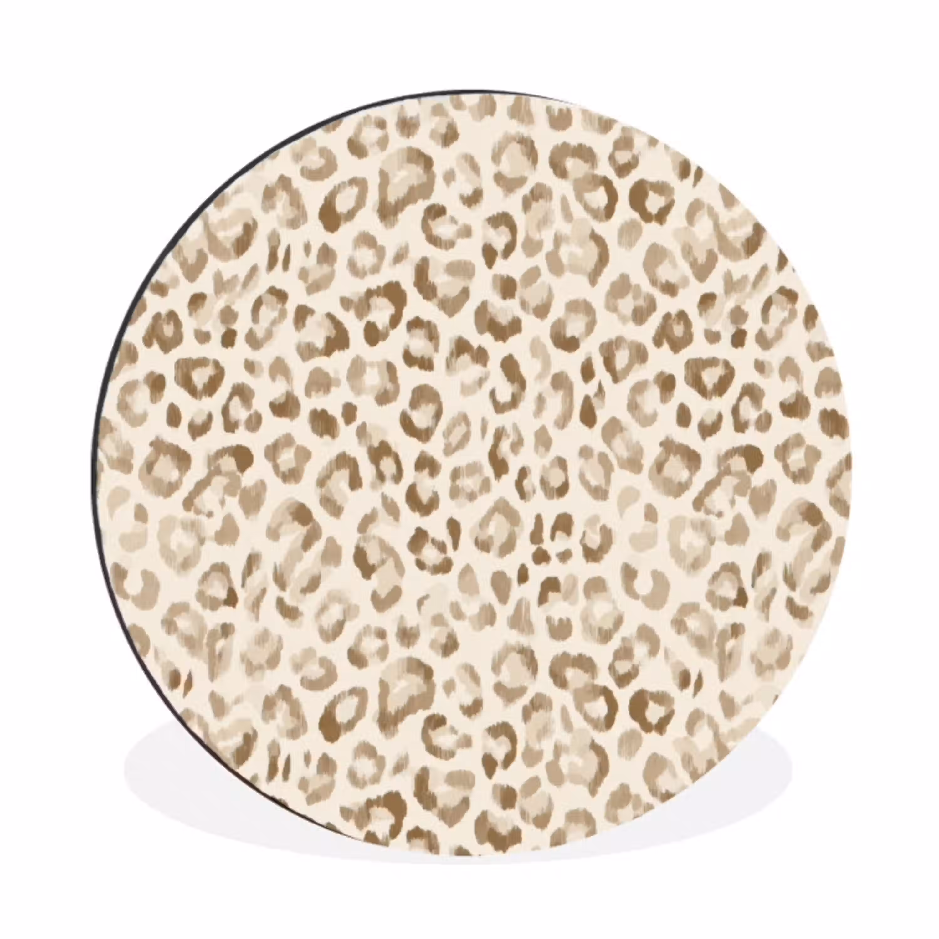 Luipaard - Klassiek - Beige Wandcirkel aluminium klein 190 -3d