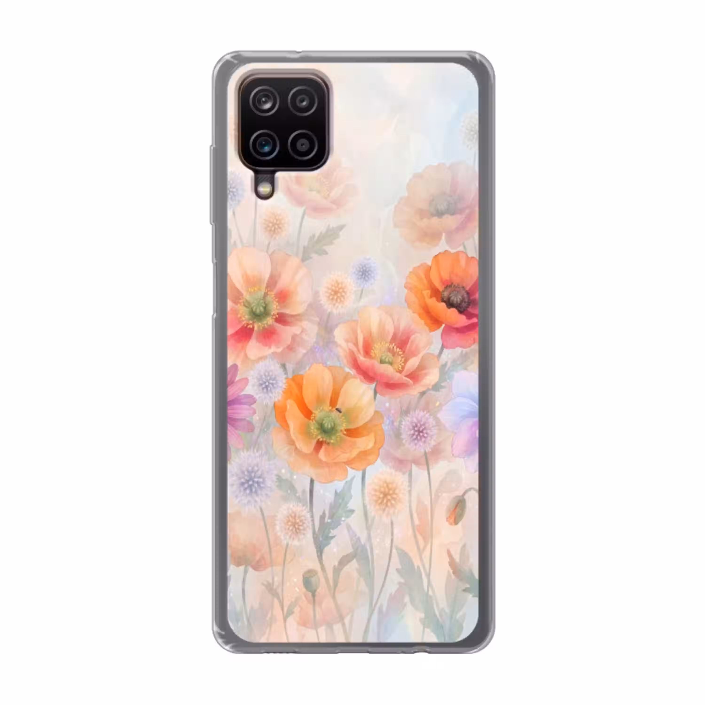 Bloemen - Aquarel - Natuur - Modern - Kleurrijk Telefoonhoesje Samsung Galaxy A12 klein -3d