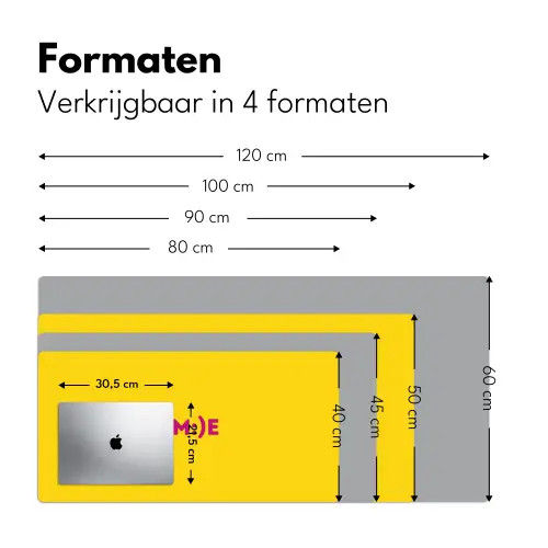 Smile - Roze - Geel Muismat XXL klein -sfeer5
