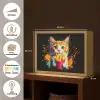 Kat - Eten - Patat - Graffiti - Abstract Light Box met batterij (Wandlamp) middel -USP_websiteoverzichtNL