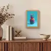 Ananas - Regenboog - Blauw - Popart Light Box met kabel (Tafellamp) klein -sfeer2