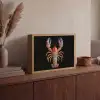 Kreeft - Borduur - Kleurrijk - Bloemen Light Box met batterij (Wandlamp) middel -sfeer2