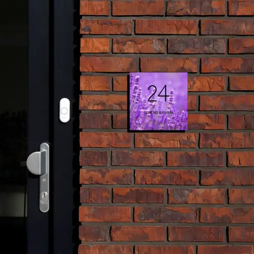 Lavendel - Klassiek Naambord Vierkant klein -sfeer1-XS