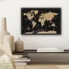 Wereldkaart - Beige - Zwart canvas 2cm klein -sfeer6