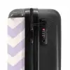 Zigzag patroon in paars en wit NBS - Handbagage koffer - Kinderen Unisex middel -slot