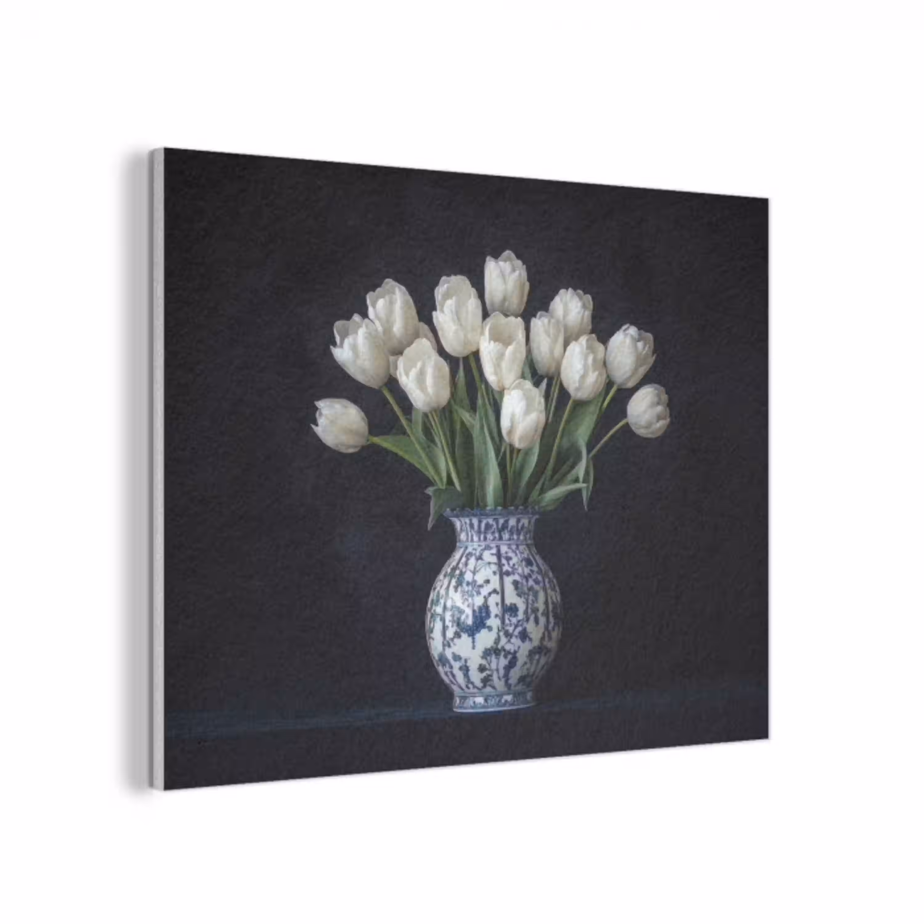 Wit - Bloemen - Tulpen - Vaas PET vilt klein -3d