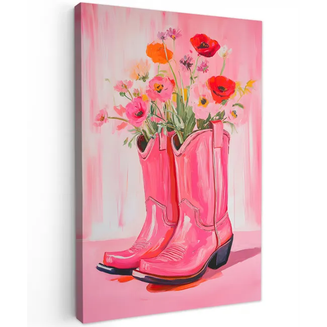 Roze - Bloemen - Cowboy canvas 2cm klein -z3d
