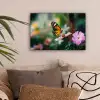 Roze bloemen - Vlinder - Zachte focus canvas 2cm klein -sfeer1