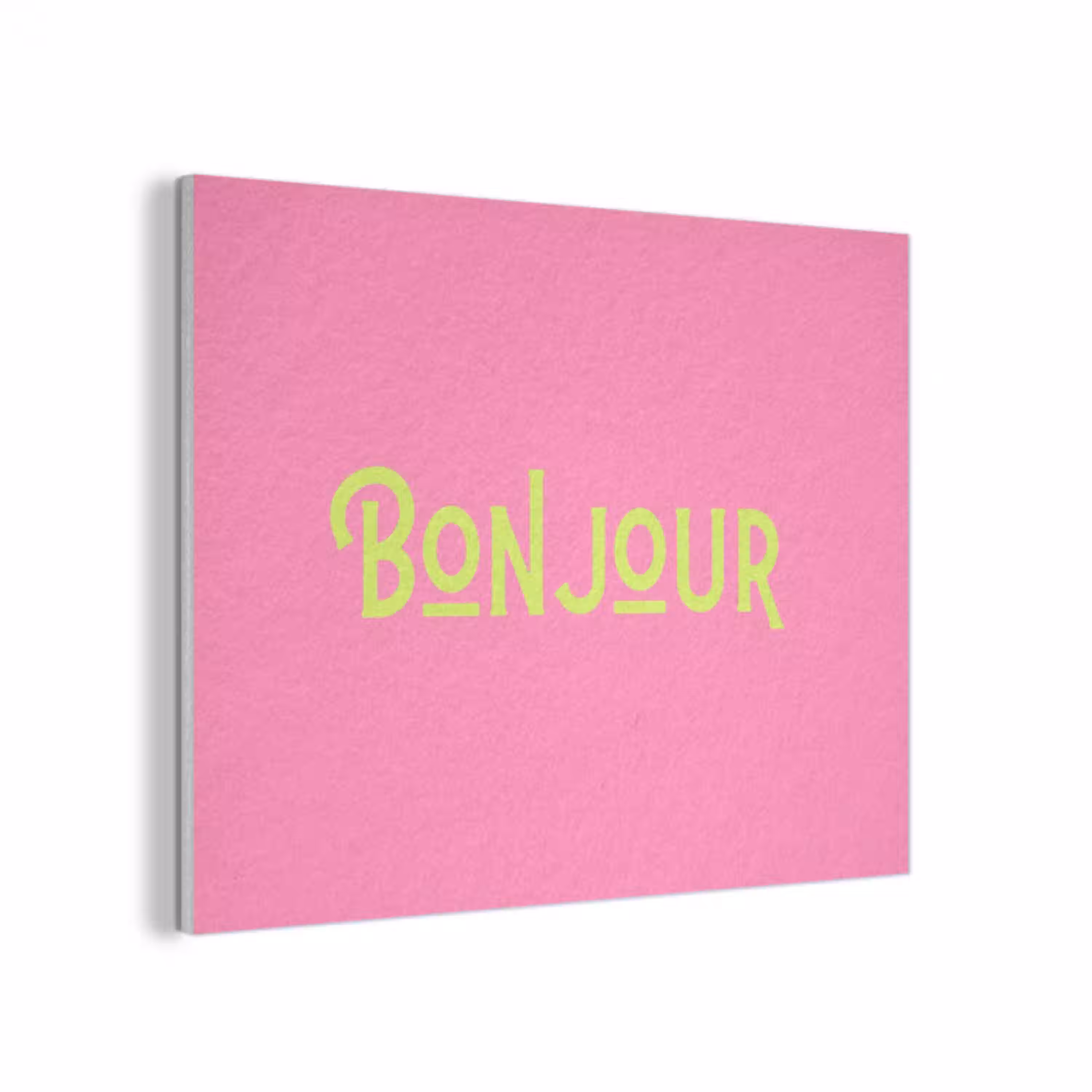 Roze - Groene Bonjour - art-deco PET vilt klein -3d