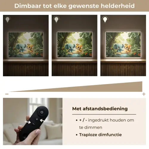 Olifant - Tijger - Bos - Jungle Light Box met batterij (Wandlamp kind) middel -USP_dimbaarNL