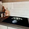Wit - Bloemen - Tulpen - Vaas Inductie beschermer vinyl 3mm klein -sfeer3