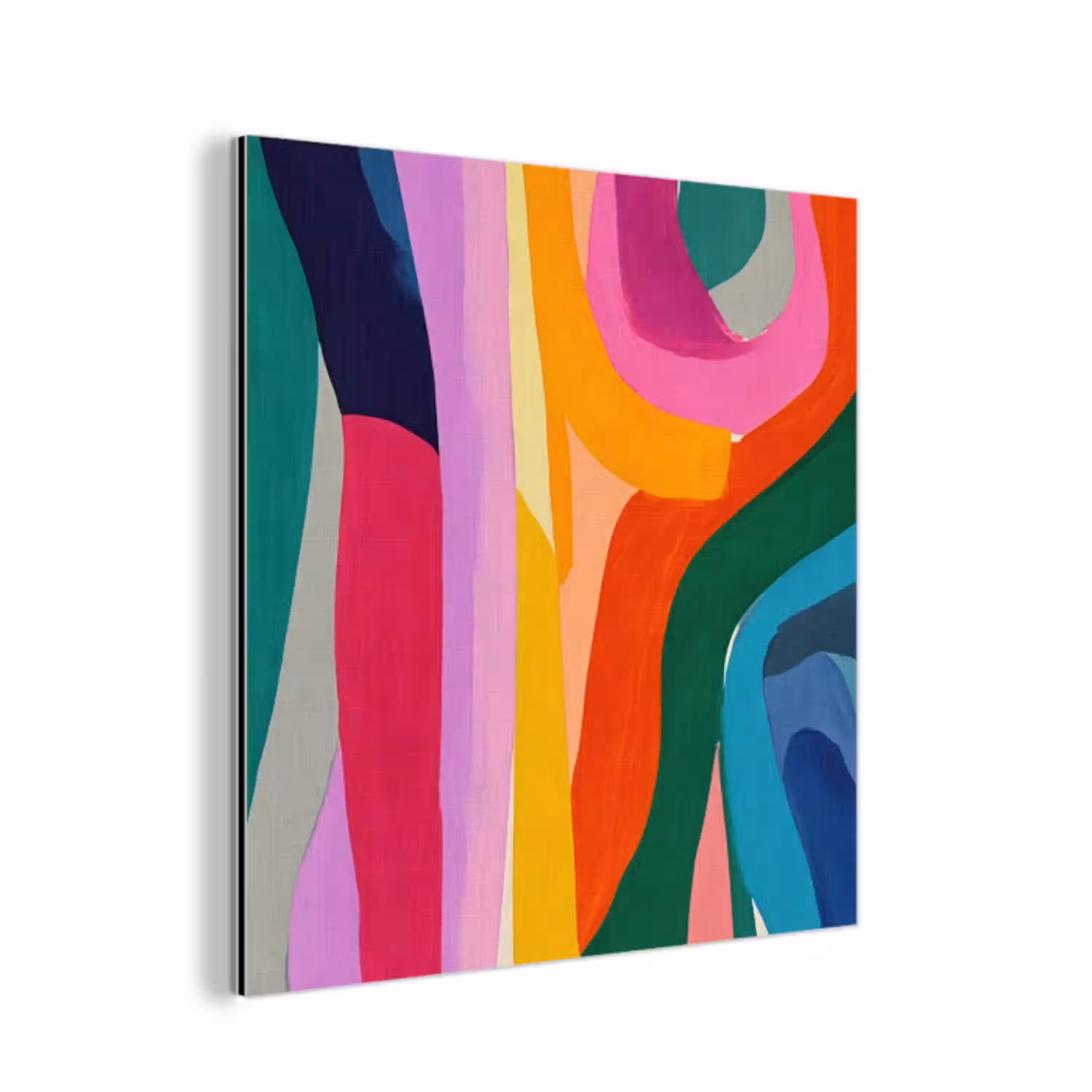 Abstract - Kleurrijk - Golven - Lijnen aluminium wit klein -3d