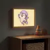Pinguïn - Rolschaatsen - Geel - Energiek Light Box met batterij (Wandlamp kind) middel -sfeer5_kind