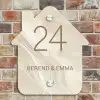 Beige - Marmer - Klassiek Naambord Huisje klein -sfeer6