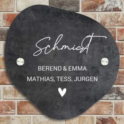 Donker steen - Sierlijk Naambord Organisch middel -sfeer10