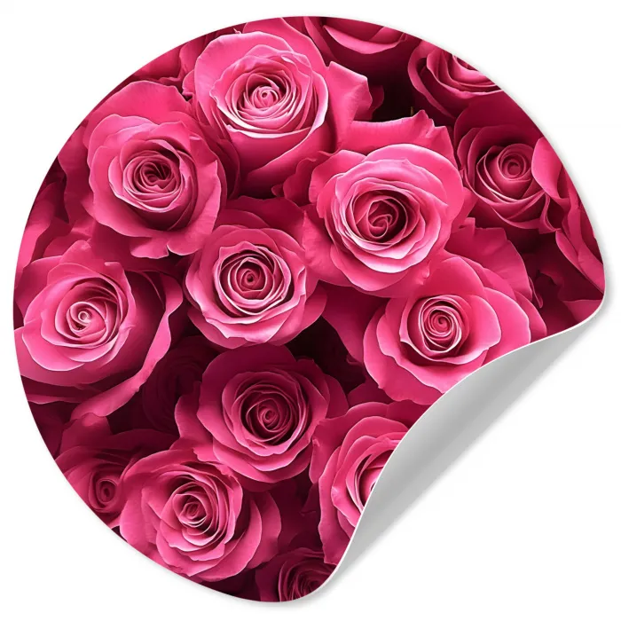 Rozen - Pink - Bloem Wandcirkel behangsticker klein -3d