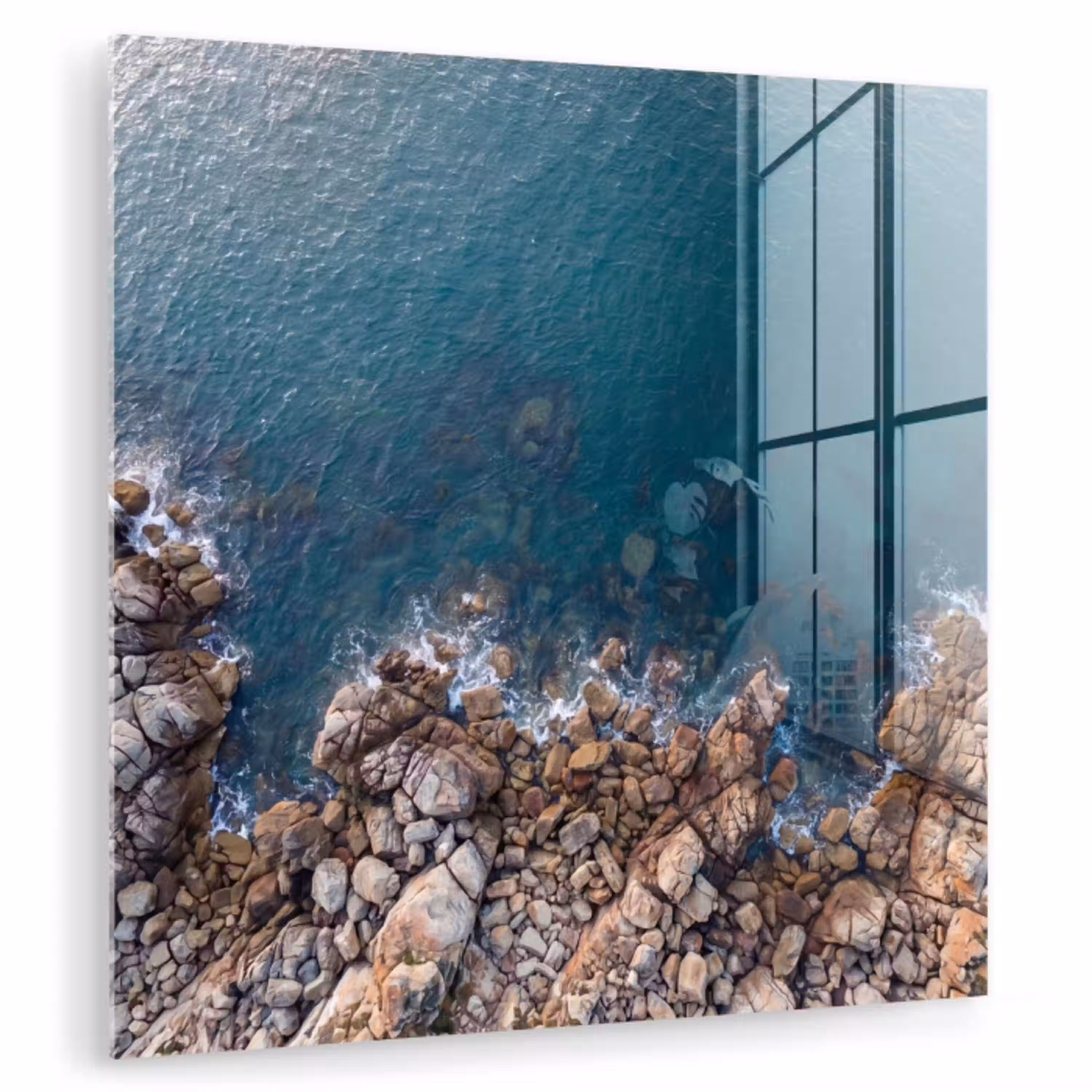 Zee - Kustlijn - Natuur - Abstract - Blauw plexiglas 5mm klein -zzzproduct_nieuw