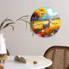 Schaap - Weide - Bloemen Wandcirkel kunststof plaat 5mm dik klein -sfeer4