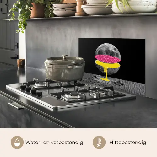 Maan - Geel - Roze - Zwart keuken achterwand spatscherm klein -usp_NL