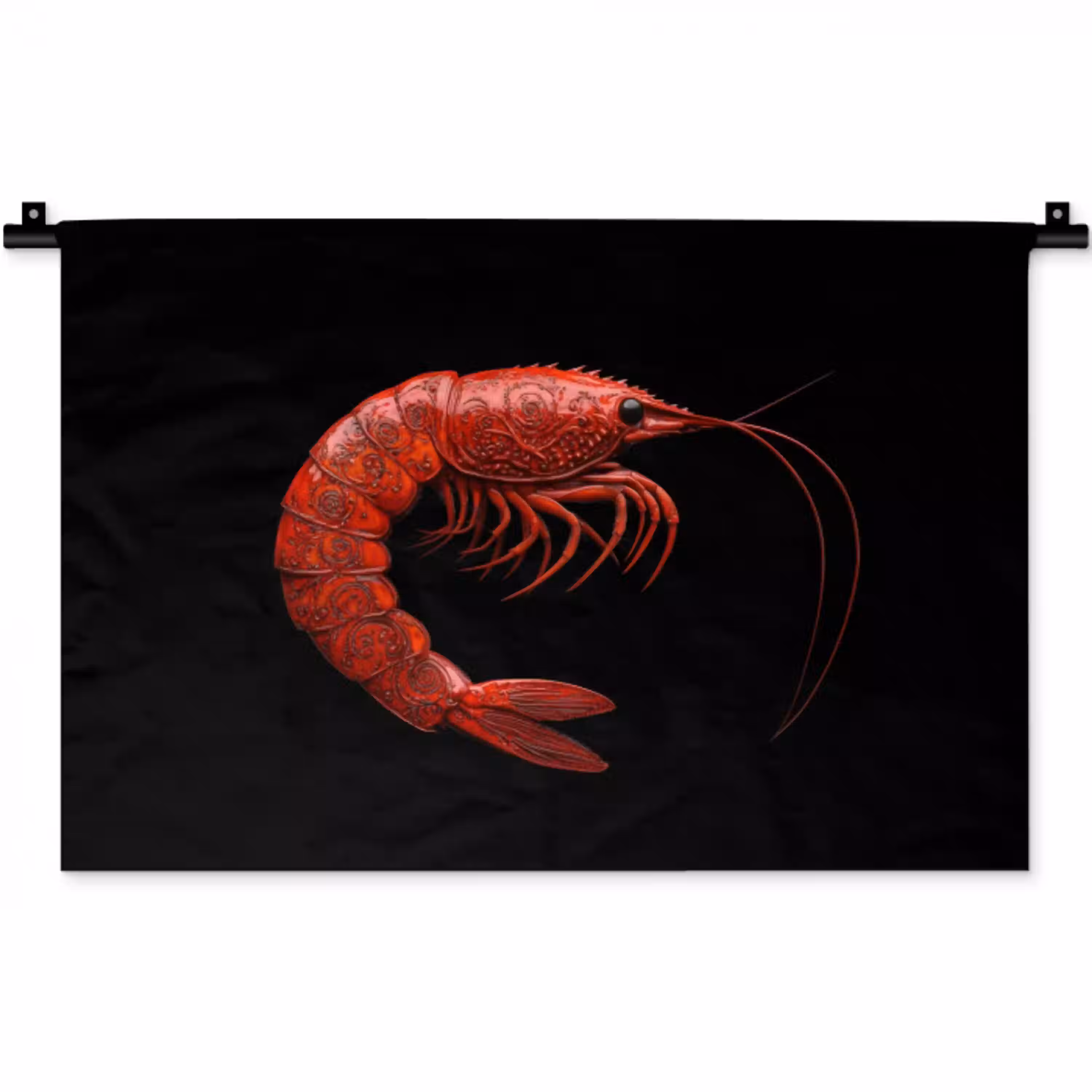 Garnaal - Rood - Dieren Wandkleed katoen klein -zz3d