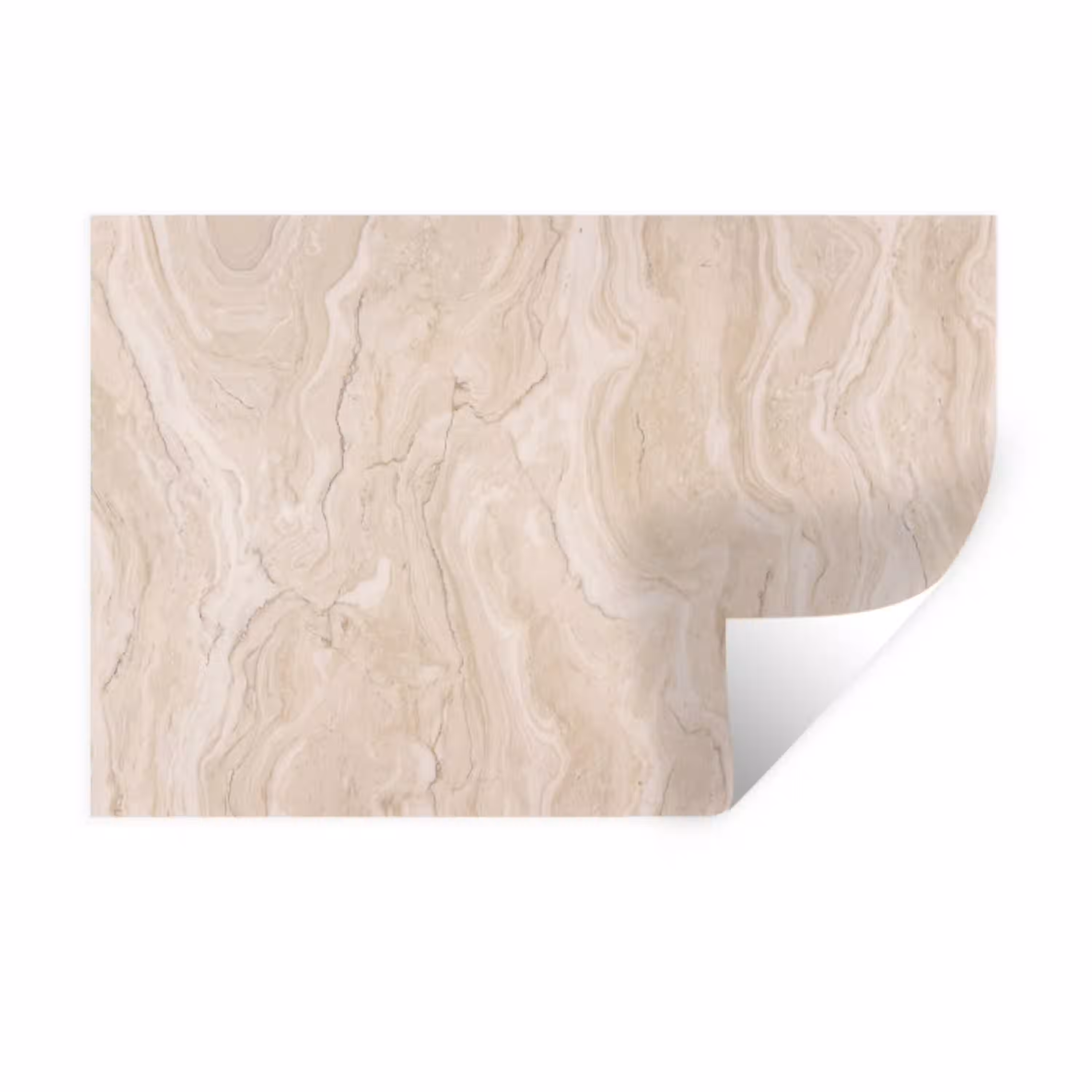 Marmer - Patroon - Beige - Steen - Abstract Muursticker klein -3d