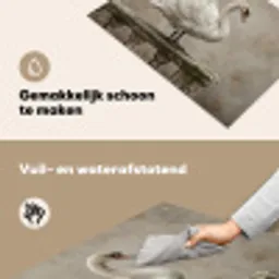 Zwaan - Elegant - Dieren - Wit Inductie beschemer met haakjes klein -ky-schoon-nl