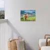 Schotse hooglander - Koe - Natuur - Berg - Gras tuinposter los doek klein -sfeer8