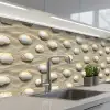 Schelpen - Zand - Maritiem keuken achterwand 2 middel 871 -3d_schuin