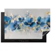 Bloemen - Blauw - Abstract Inductie beschermer vinyl 3mm klein -3d
