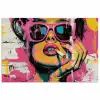Portret - Vrouw - Abstract - Zonnebril poster papier klein -3d