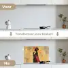 Vrouw - Silhouet - Patronen - Sierlijk keuken achterwand spatscherm klein -voor_na_NL