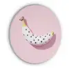 Banaan - Stippen - roze Akoestische PET Vilt - Rond klein -3d