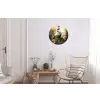 Pauw - Pauwenveren - Bloemen - Vogels - Botanisch Wandcirkel aluminium klein -woonkamer