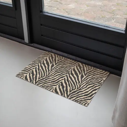 Zebra - Klassiek - Zwart Deurmat klein 898 -sfeer2