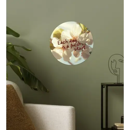 Bloesems - Zonlicht - Quote - Wit Wandcirkel behangsticker klein -sfeer2