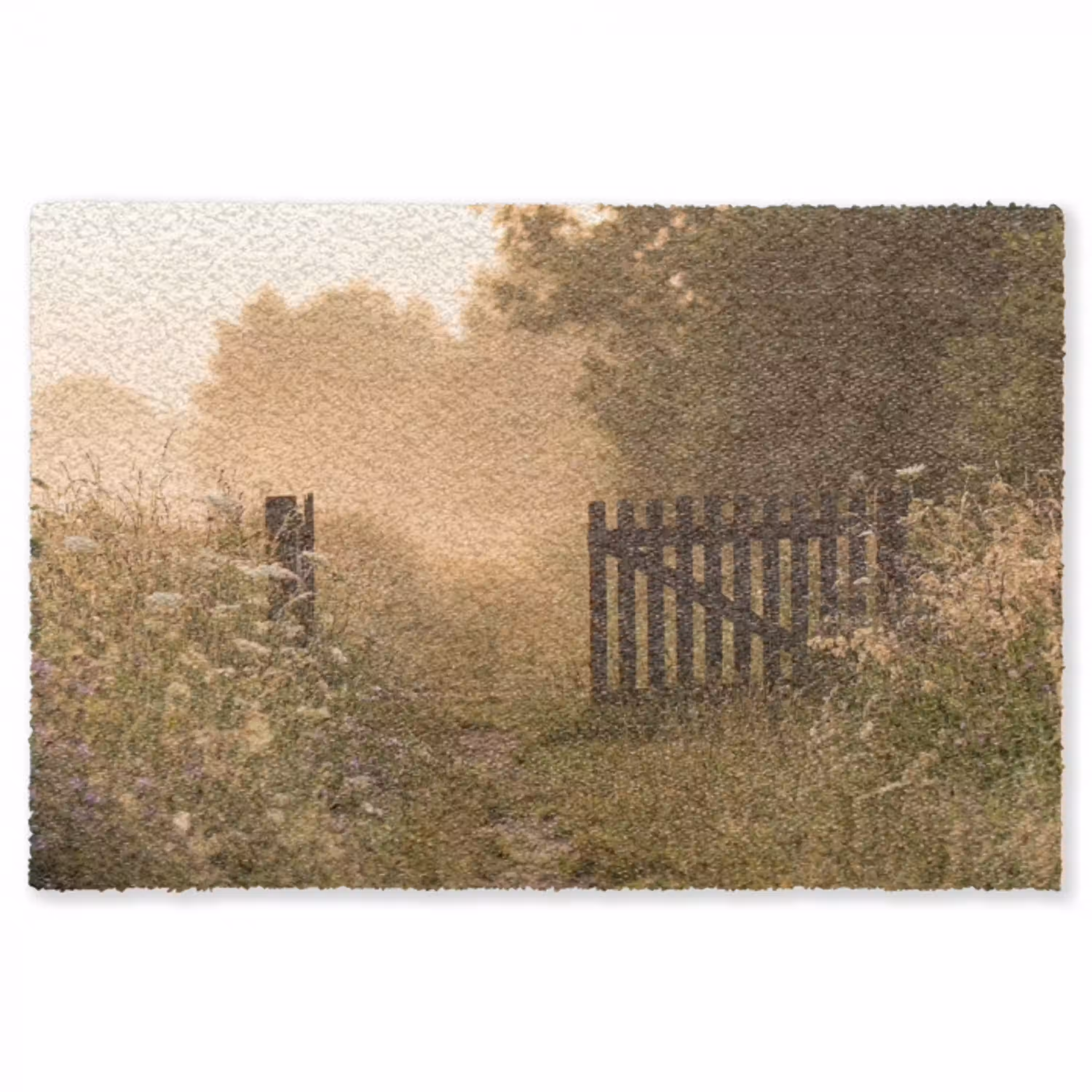 Hek - Natuur - Mist - Veld Vloerkleed Rechthoek klein -3d