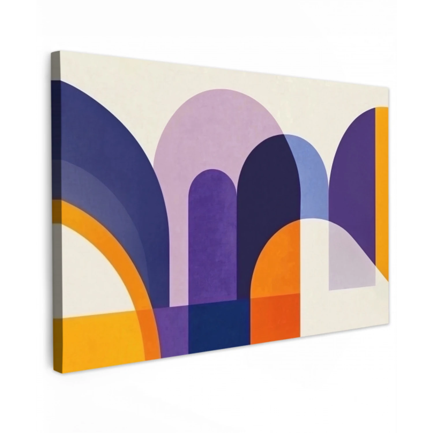 Vormen - Abstract - Grafisch - Oranje Tuinposter op houten frame 2 cm dik klein -3d