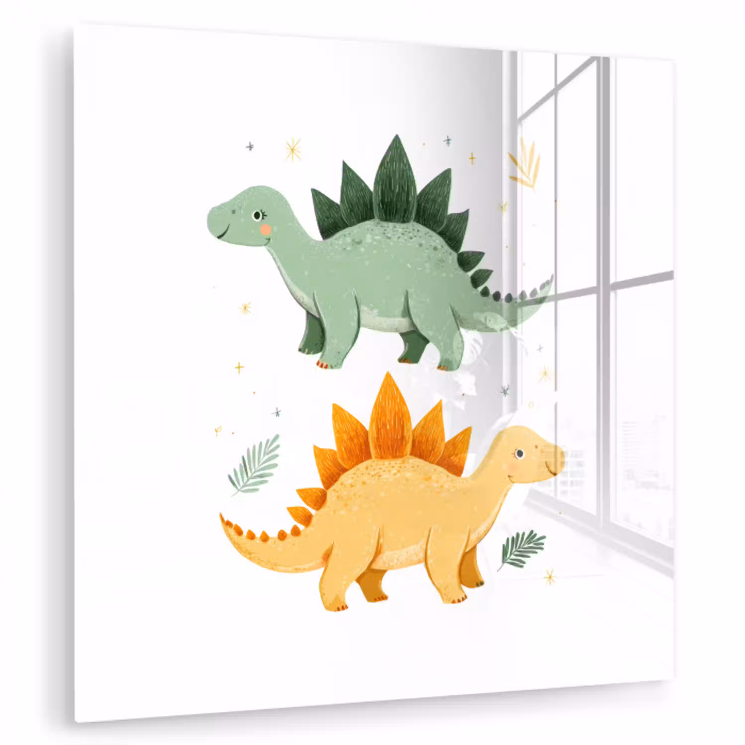 Sterren - Stegosaurussen - Blaadjes - Groen plexiglas 5mm klein -zzzproduct_nieuw