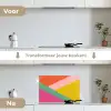 Driehoeken - Kleurrijk - Abstract keuken achterwand spatscherm klein -voor_na_NL