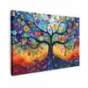 Kunst - Levensboom - Bloemen - Hippie canvas 2cm klein -z3d