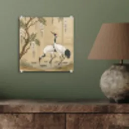 Kraanvogels - Water - Beige plexiglas 5mm klein -sfeer3