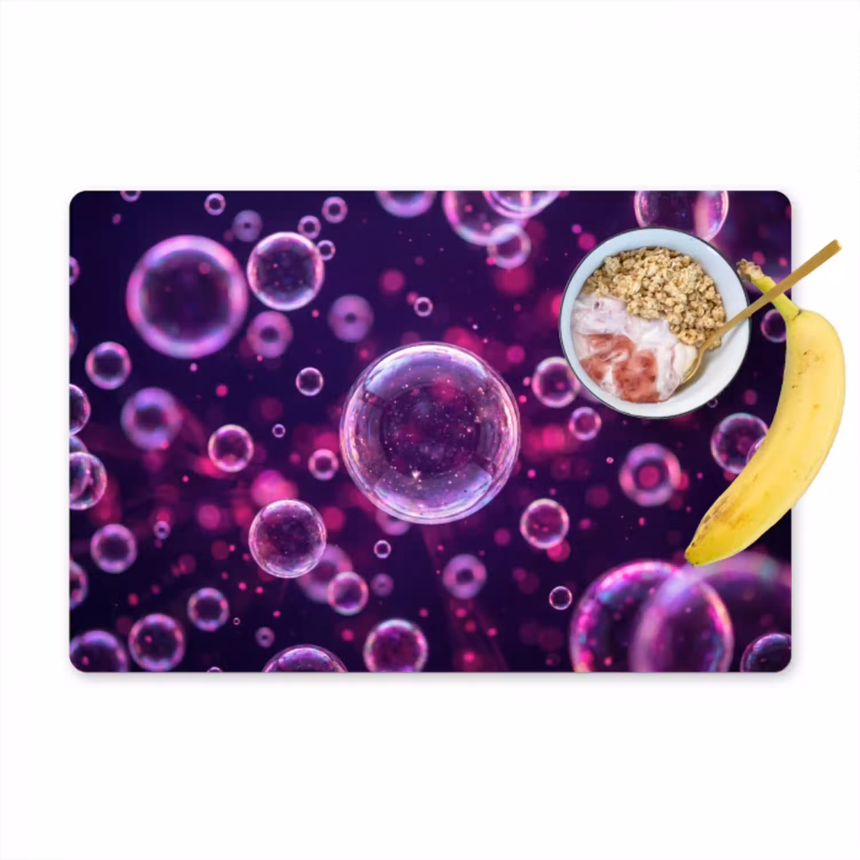 Paars - Bubbels - Schuim Placemat vinyl groot -zzzproduct_Kitchenyeah-website