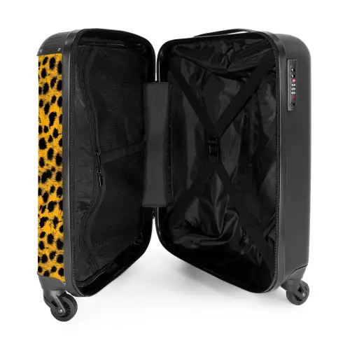 Goudgele panterprint NBS - Handbagage koffer - Kinderen Unisex middel -binnenkant