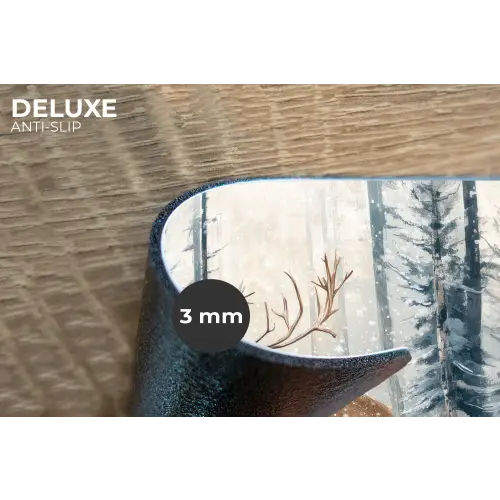 Rendier - Sneeuw - Woud - Wit Placemat vinyl groot -closeup