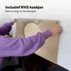 Vogel - Beige - Japandi Inductie beschemer met haakjes klein -ky-ophangen-nl